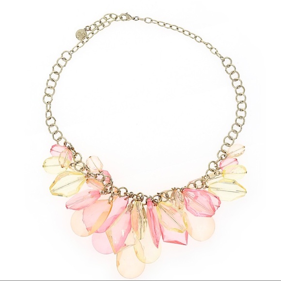Jewelry - Chunky statement necklace pink and pale yellow